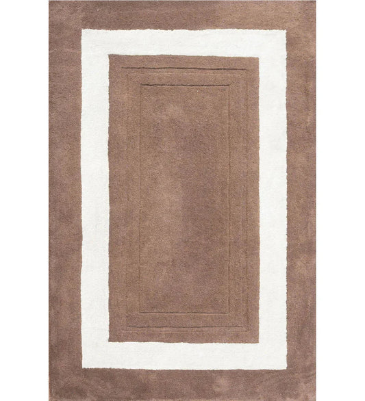 White and brown rug