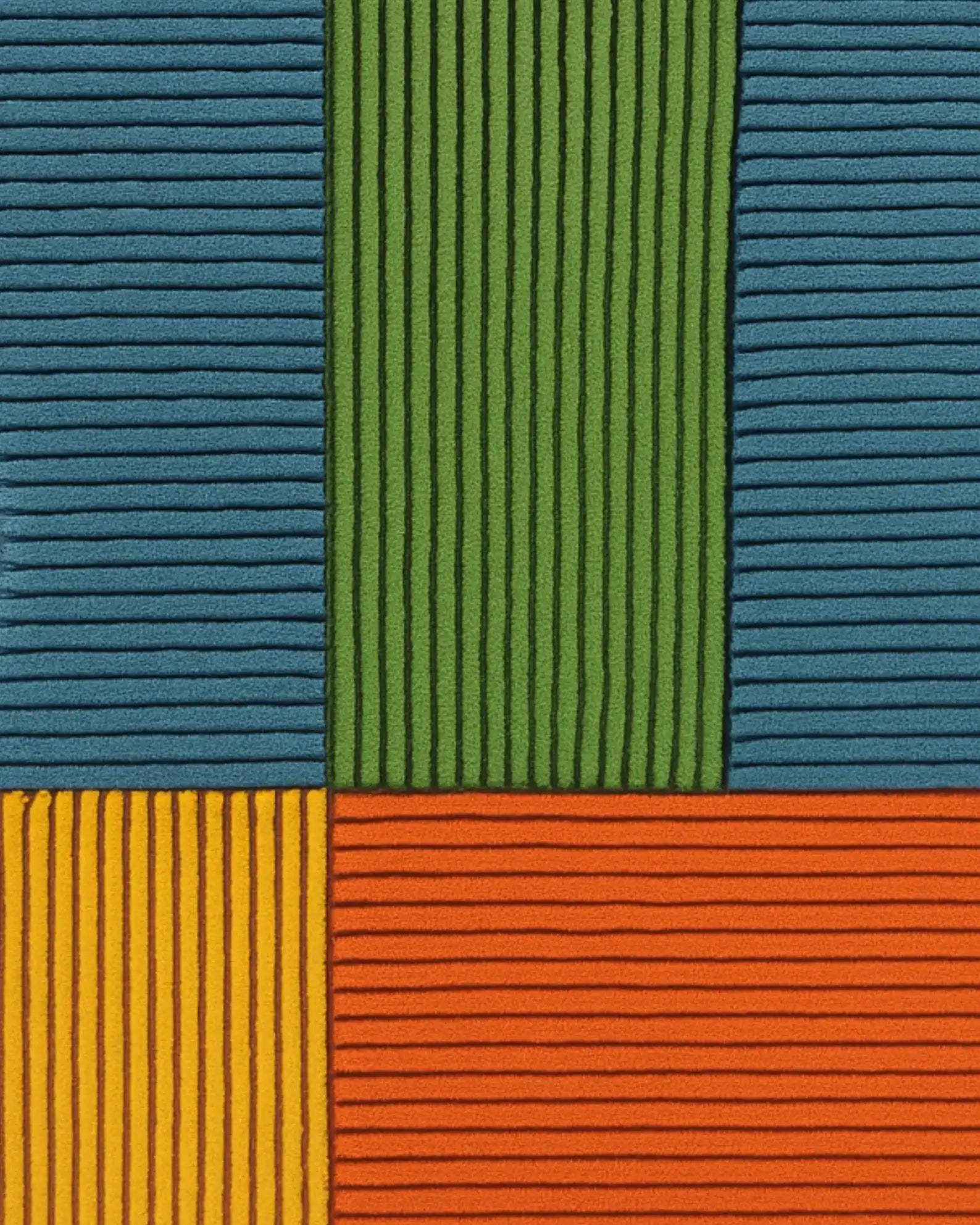 Luxury abstract hand-tufted wool rug shaped like a guitar.