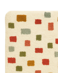 Soft wool abstract runner rug for hallways and entryways.