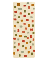 Hand-tufted color block runner rug with multicolor abstract pattern.