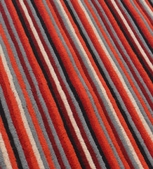 Luxury wool rug featuring bold horizontal stripe design