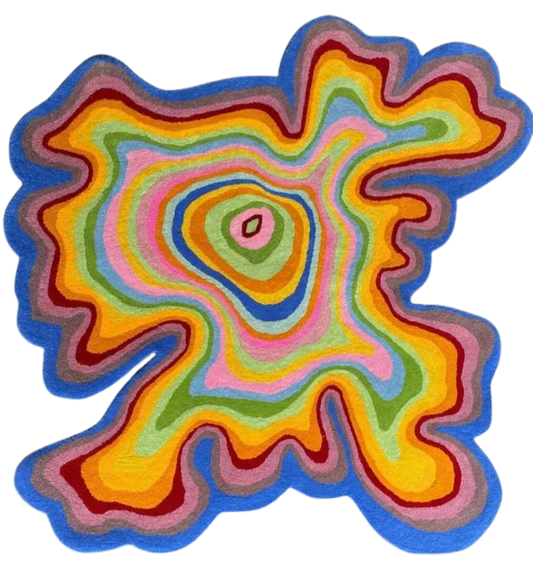 Multicolor Hand Tufted Colorful Irregular Rug