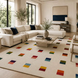 Multicolor Modern Color Block Area Rug - Hand Tufted
