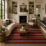 multicolor linear wool rug