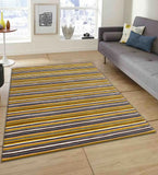 Modern artisan rug with alternating horizontal stripe design
