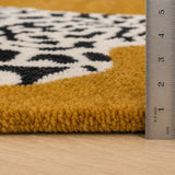 Mustard yellow leopard rug