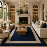 Navy blue wool rug