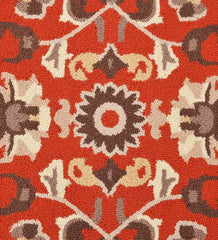 Classic Oriental wool rug with ornate floral and vine border