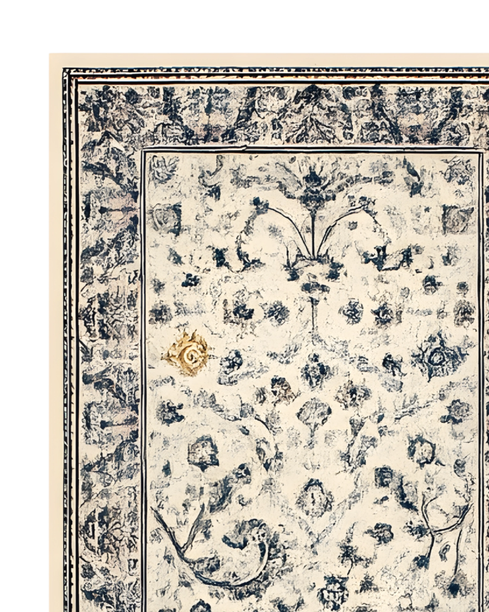 Vintage floral hallway rug runner