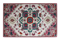Decorative Hand Tufted rug with intricate geometric pattern