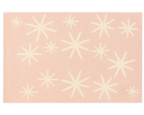 Blush pink festive wool rug with modern star holiday design