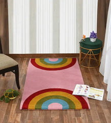 Minimalist pastel pink rug for modern and feminine interiors