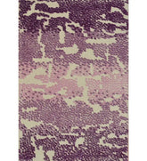 Abstract purple gradient hand-tufted wool rug with cream base