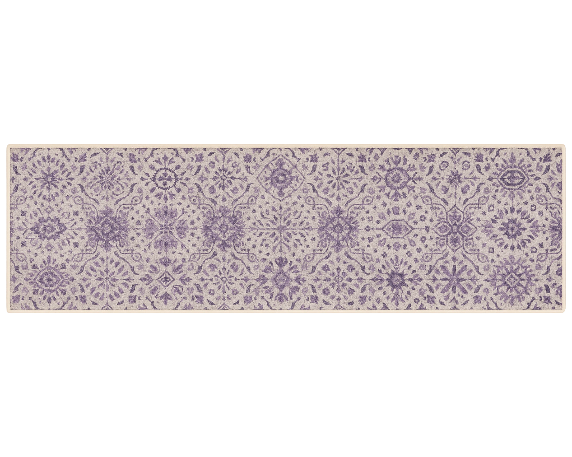 Vintage purple hallway runner with non-slip backing