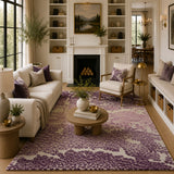 Purple hand tufted rug