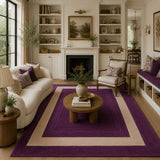 purple beige wool rug