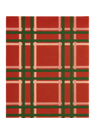 Traditional tartan-pattern Christmas rug in hand-tufted wool.