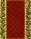 Traditional tartan Christmas area rug in red and green.