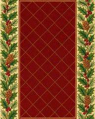Traditional tartan Christmas area rug in red and green.