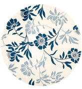 Round Indigo Rug - Hand-Tufted Wool Area Rug