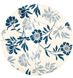 Round Indigo Rug - Hand-Tufted Wool Area Rug