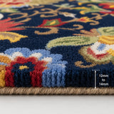 Royal blue wool rug