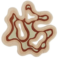 Rust and Ivory Modern Irregular Hand Tufted Wool Rug
