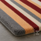 rust red mustard gray stripes rug