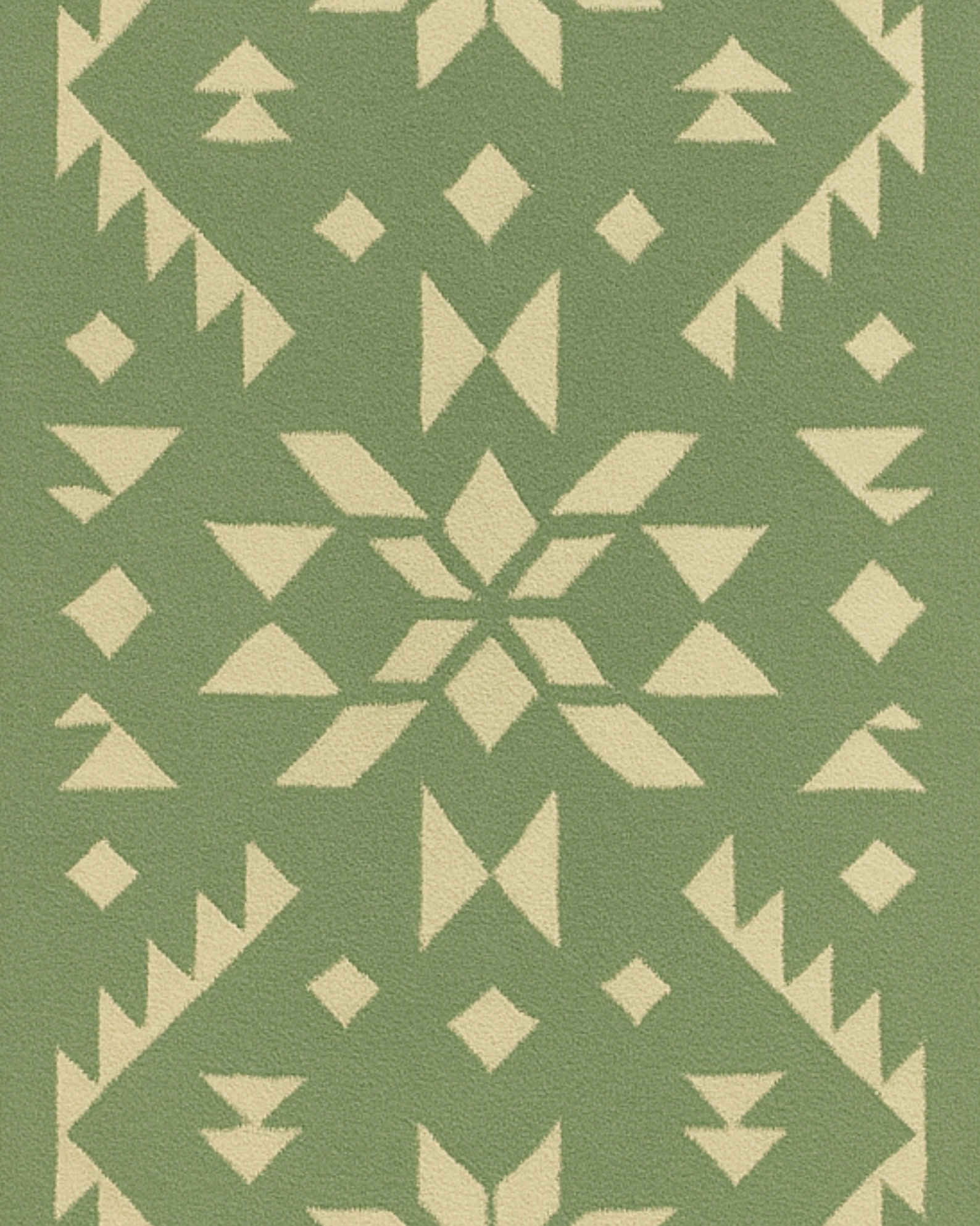 Sage and cream runner rug non-slip