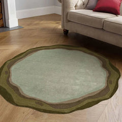 Green Round Rug - Hand Tufted