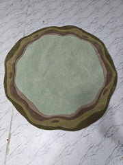 Sage green round hand tufted rug