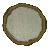 Sage Green & Earthy Tone Round Rug Hand Tufted