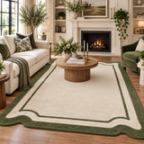 Sienna Frame irregular Wool Area Rug - Hand Tufted