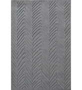 Slate grey hand-tufted wool rug with chevron textured pattern