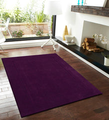 Deep plum purple minimalist wool rug for modern interiors