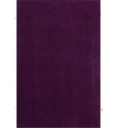 Solid purple hand-tufted wool rug with embossed rectangle