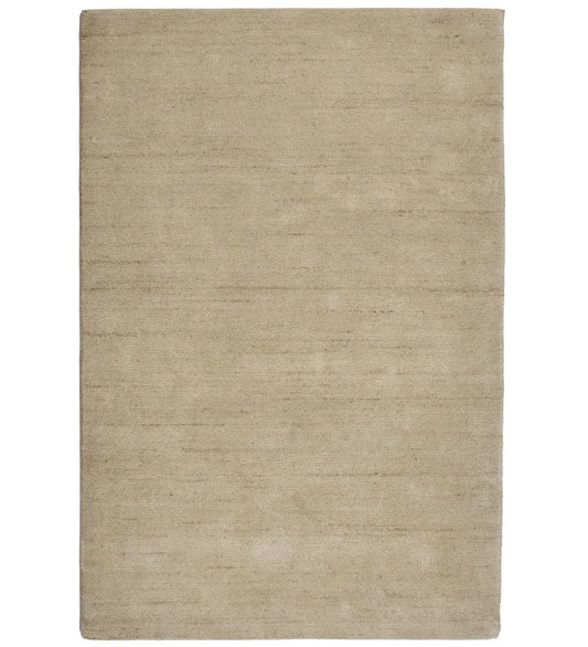 Solid taupe hand-tufted wool rug with neutral minimalist design