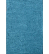 Teal textured hand-tufted wool rug with subtle geometric design