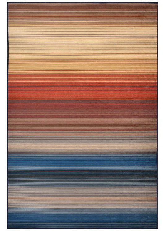 Sunset Horizon Stripe Rug with warm gradient stripes.