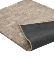 Premium wool rug in taupe and beige for living room decor