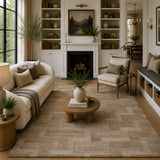 taupe beige wool rug