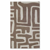 Taupe and Cream Abstract Pattern Rug