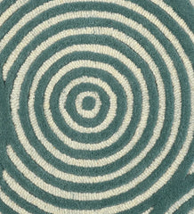 Luxury wool rug featuring bold concentric circle design