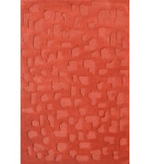 Terracotta orange embossed hand-tufted wool rug with abstract design