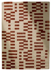 Terracotta Modern Geometric Pattern Hand Tufted Rug