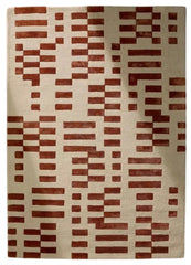 Terracotta Modern Geometric Pattern Hand Tufted Rug