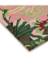 Pink and Green Modern Floral Hand TuftedΒ Rug