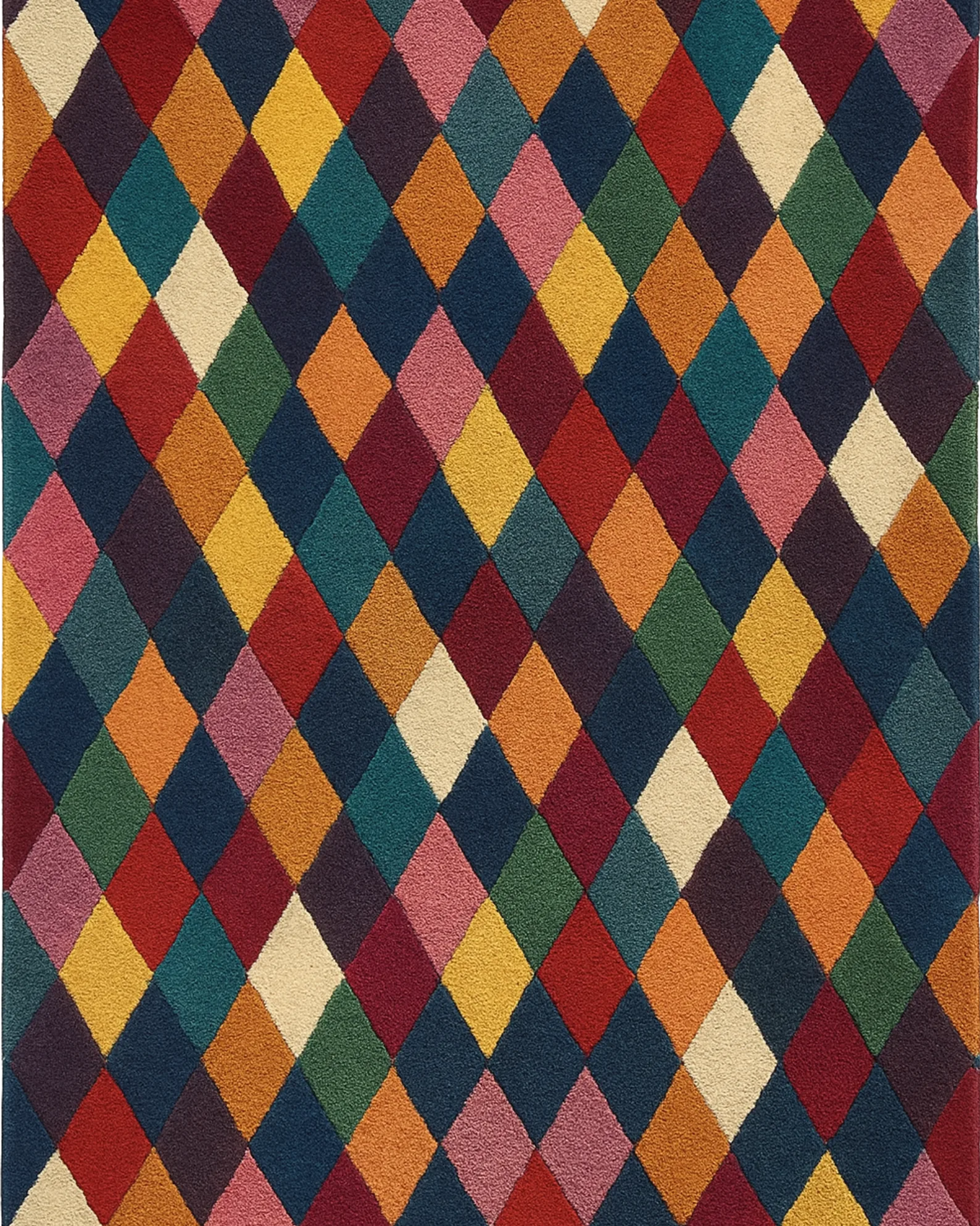 Luxury multicolor hand-tufted diamond rug for modern homes.