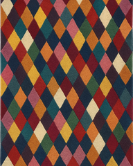 Luxury multicolor hand-tufted diamond rug for modern homes.