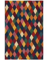 Vibrant multicolor diamond rug – hand-tufted wool modern design.